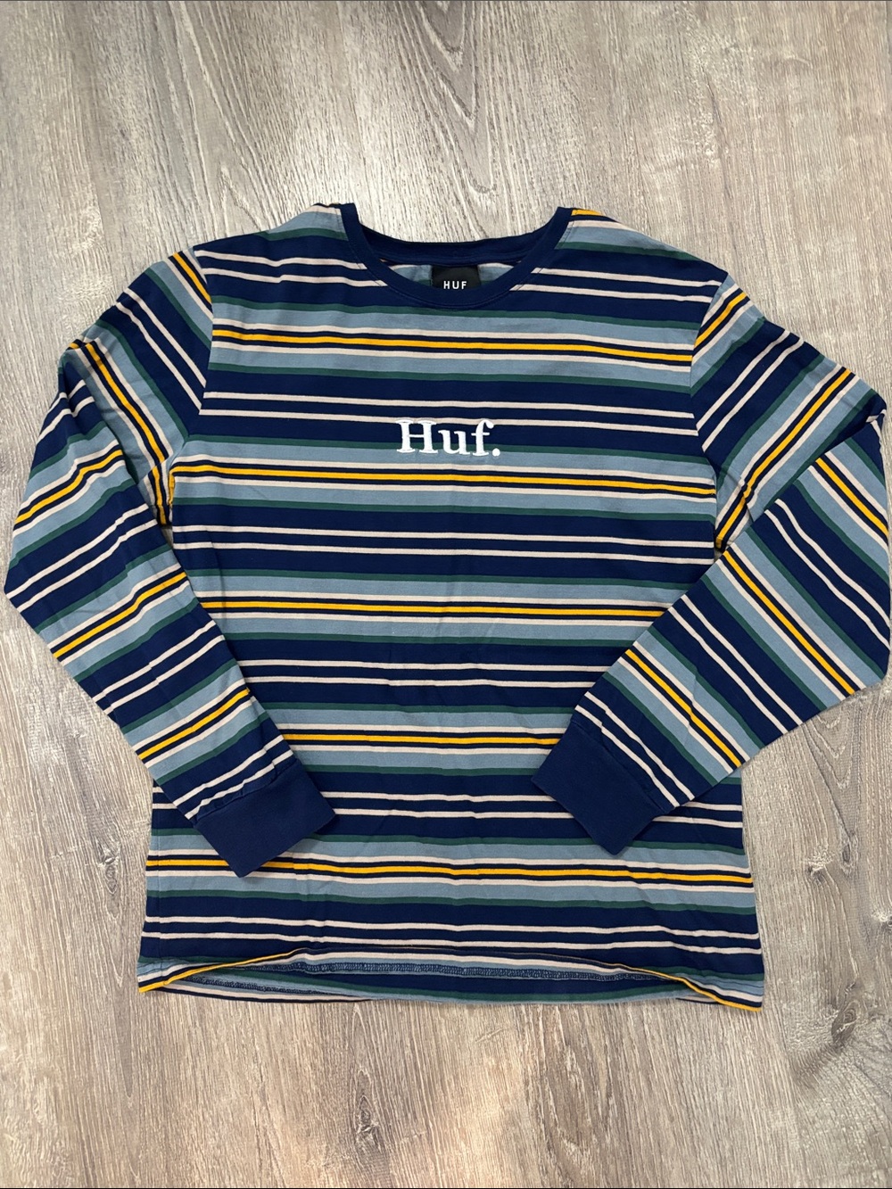 HUF Kreuger Striped Long Sleeve Shirt Multicolor Stripes Size Medium Skater